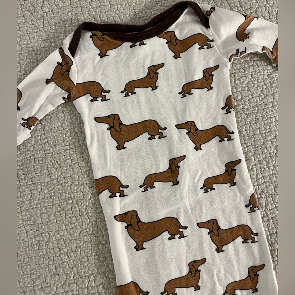 Newborn wiener dog sleep gown